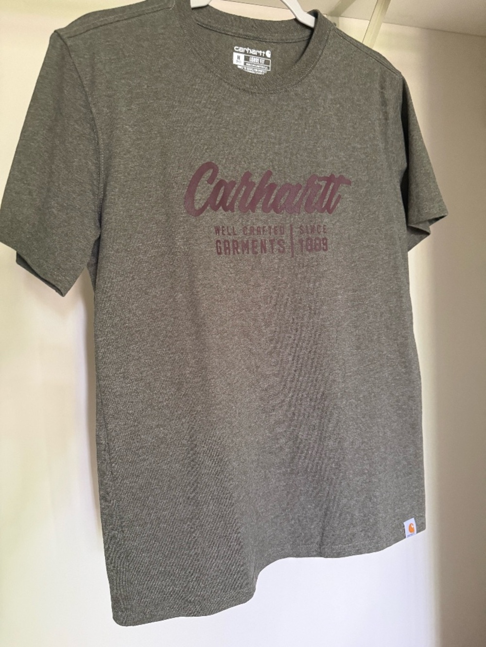 Carhartt Men's Gray Cotton Jersey Short Sleeve Logo T-Shirt Crew Neck